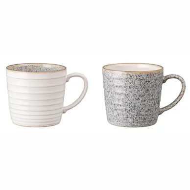 Haute Qualité Mugs Denby Studio Grey Ridged 400 ml (Lot de 2)